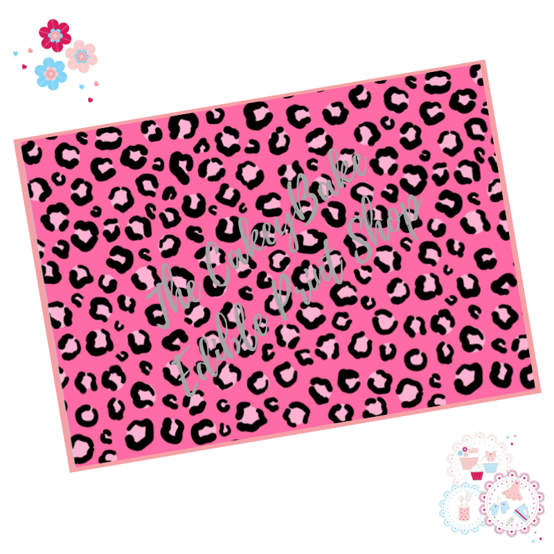 Leopard Print Edible Printed Sheet - Pink Leopard Print Design