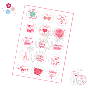 Valentines Cupcake Toppers - Pretty Pink designs