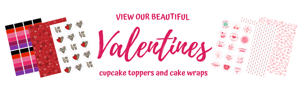 Valentines cupcake toppers valentines cake wraps valentines rice paper shee