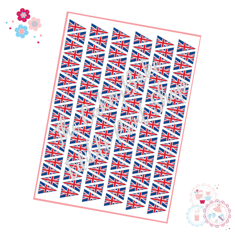 Printed Icing Sheet or Wafer Paper -Union Jack edible bunting