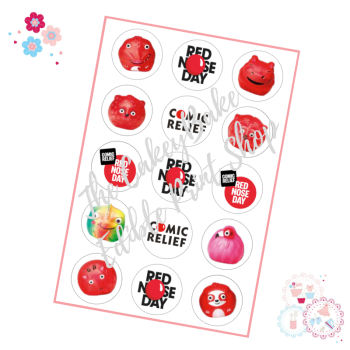 Comic Relief Cupcake Toppers 2022 Charity x 15