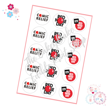 Comic Relief Logo Cupcake Toppers Charity x 15