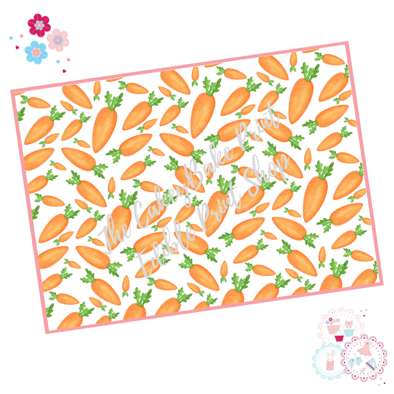 Easter Cake Wrap - Carrots galore! - orange and green carrot design