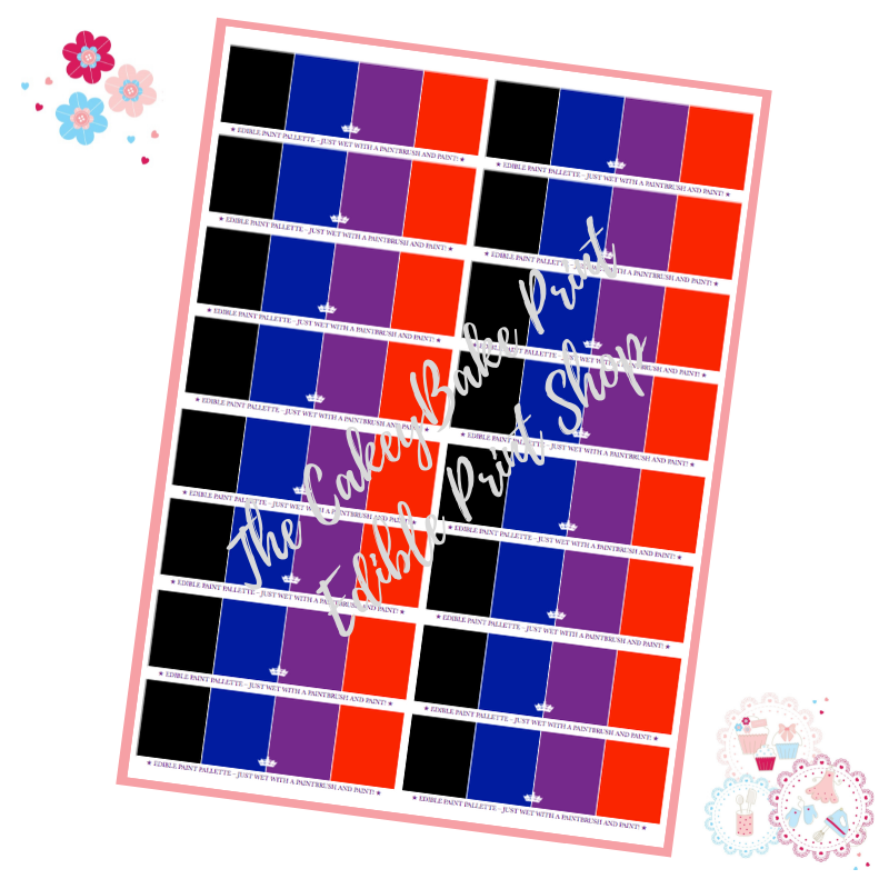  PYO Edible Printed Paint Palette - Mini Jubilee Palettes - Great for 'Pain