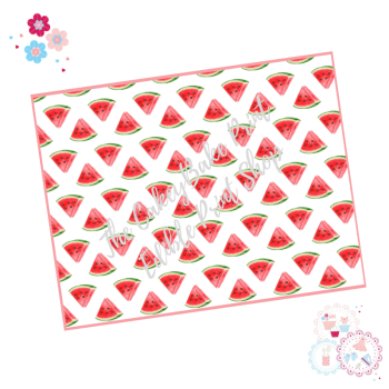 Watermelon  A4 Edible Printed Sheet - Design 1 - Watermelon slices / chunks with white background