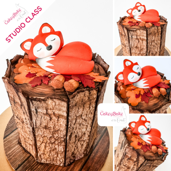 The Autumn Tree Trunk (sleepy fox) Cake Class