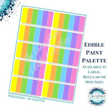 PYO Edible Printed Paint Palette - Pastel Palettes - Great for 'Paint Your Own' Cookies