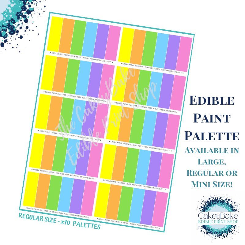 PYO Edible Printed Paint Palette - Pastel Palettes - Great for 'Paint Your 