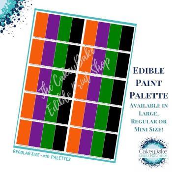 PYO Edible Printed Paint Palette - Halloween colour Palettes - Great for 'Paint Your Own' Cookies