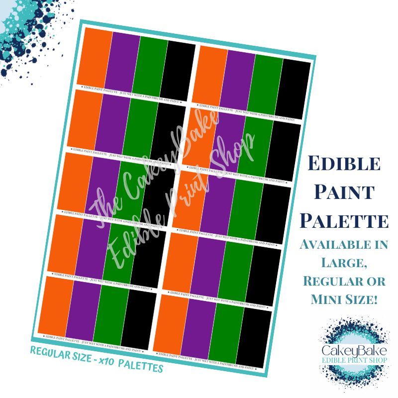 PYO Edible Printed Paint Palette - Halloween colour Palettes - Great for 'P