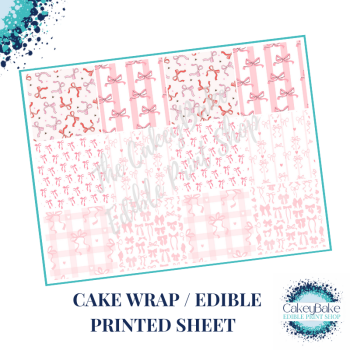 Pink Bows - Patchwork Pretty Pink Bows Edible Printed Sheet