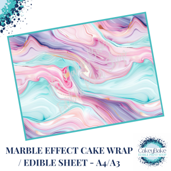 Edible Icing Sheet - Marble Pattern Unicorn purple pink teal pastel edible sheet / wrap
