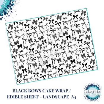 Black Bows - Multi Black Bows Edible Printed Sheet
