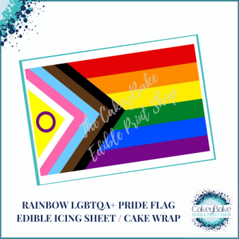 Rainbow Stripes Progressive Pride Flag A4 Edible Printed Sheet