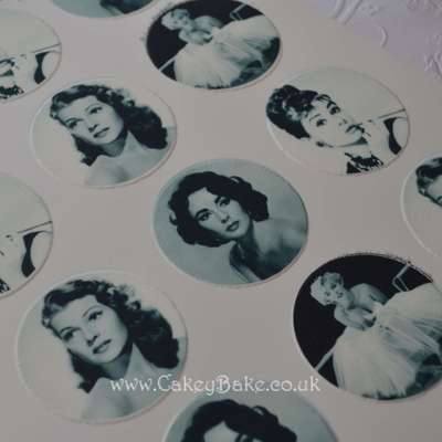 Edible Cupcake Toppers x 12 - Holllywood Icons
