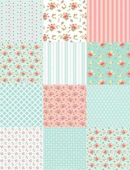 Edible Icing Sheet - Patchwork Pink / Blue Design