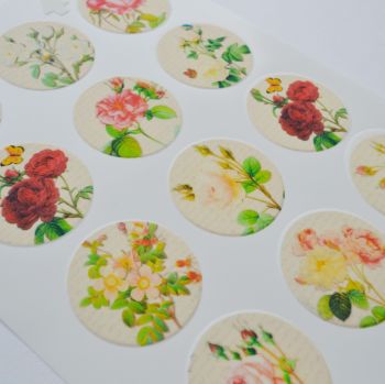 Edible Cupcake Toppers x 12 - Floral Script Designs 