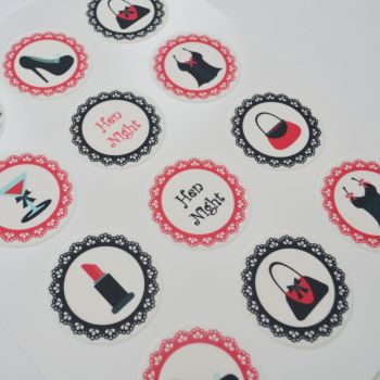 Edible Cupcake Toppers x 12 - Hen Night Design