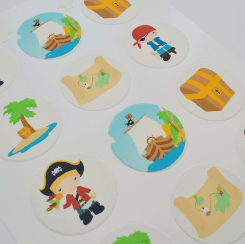 Edible Cupcake Toppers x 12 - Pirate Theme