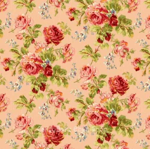 Edible Icing Sheet or Wafer Paper - Vintage Rose Salmon Pink Design
