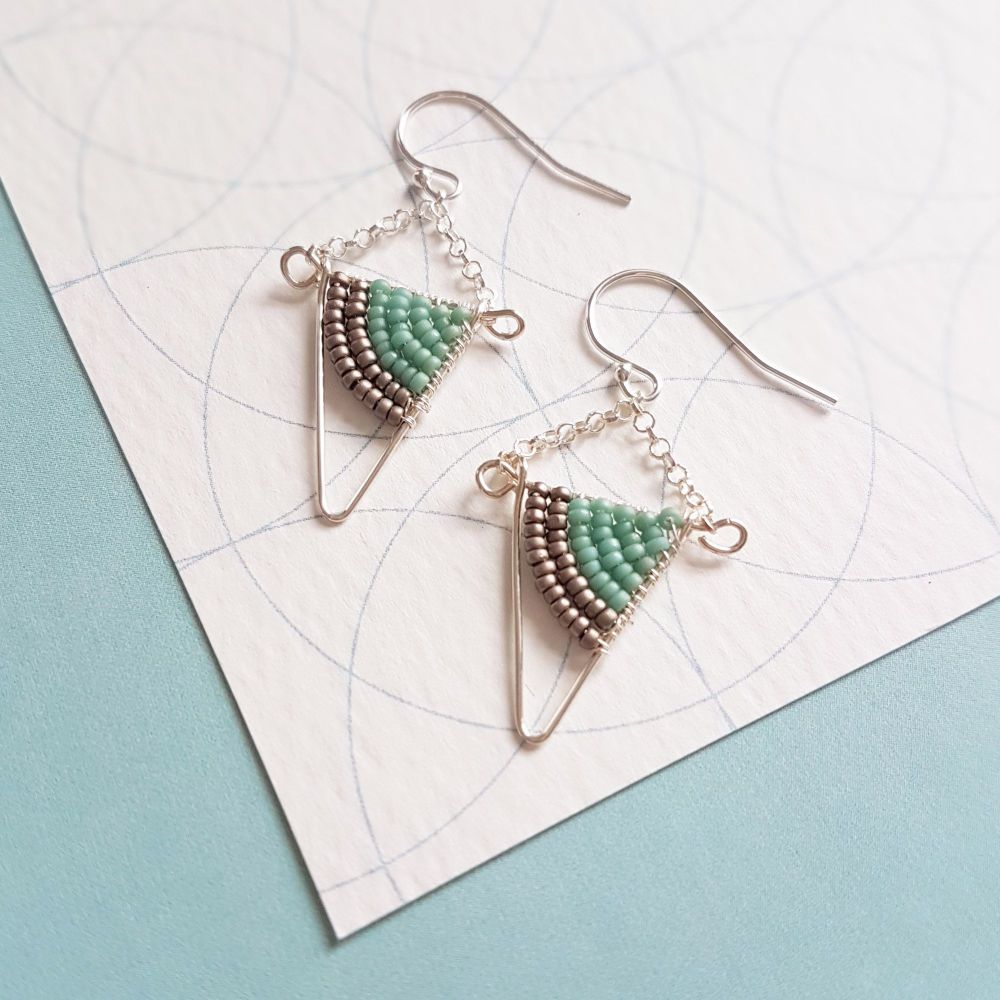 Silver Triangle Earrings - More Colours