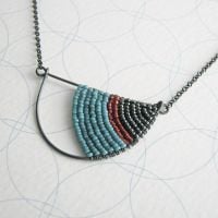 <!-- 006 -->Oxidised Silver Semi Circle Necklace - More Colours