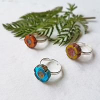NEW Bohemia Glass Flower Ring - More Colours