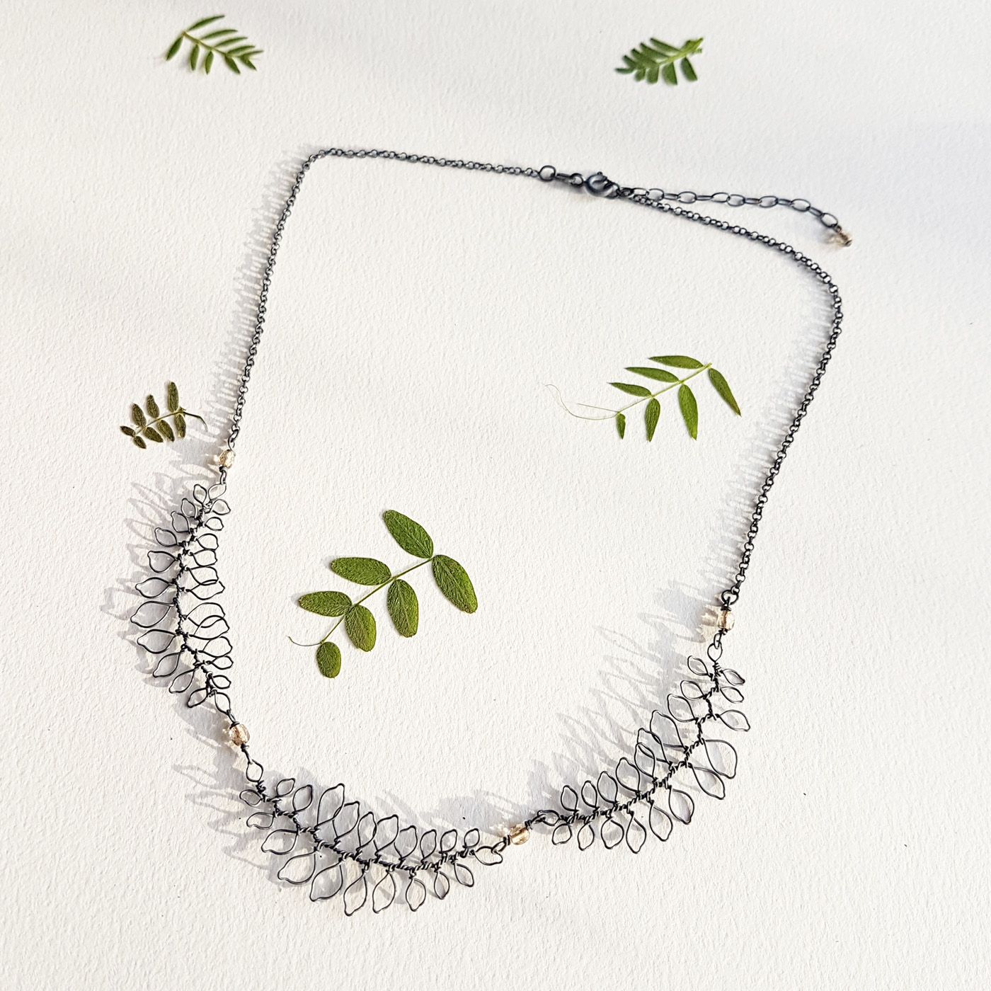 Leaf necklace by Judith Brown Jewellery