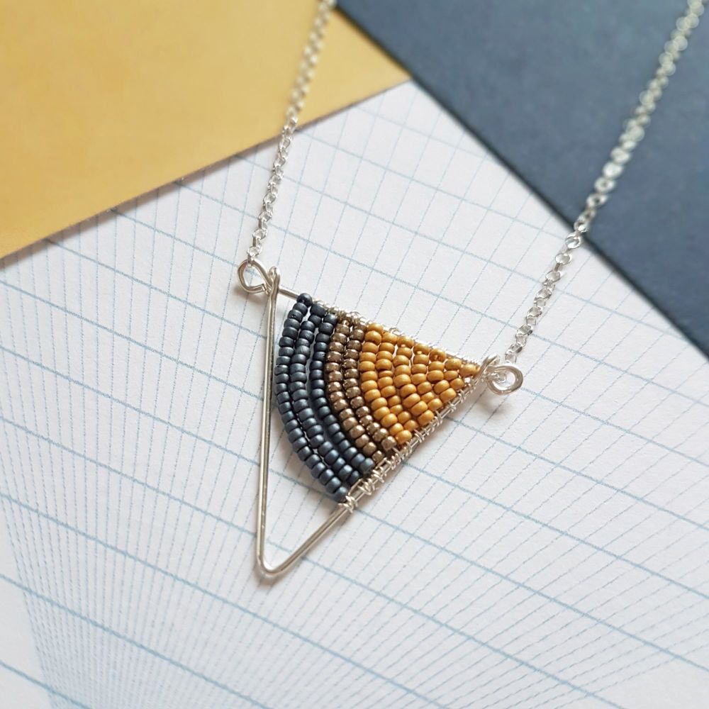 Small Silver Triangle Necklace - More Colours