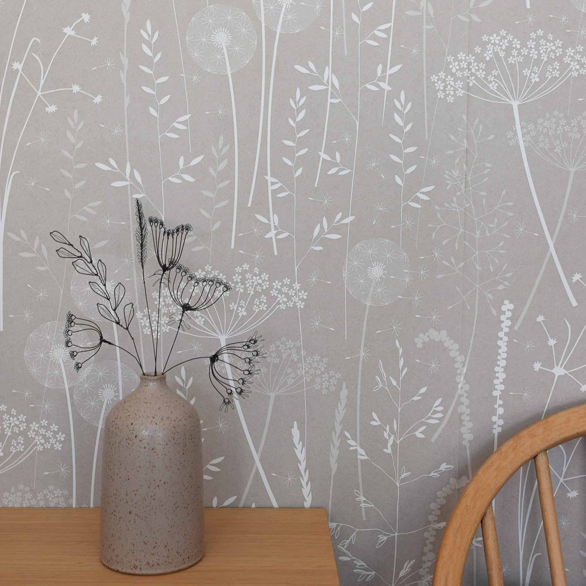 Cow parsley wire stems by Judith Brown Wallpaper by Hannah Nunn