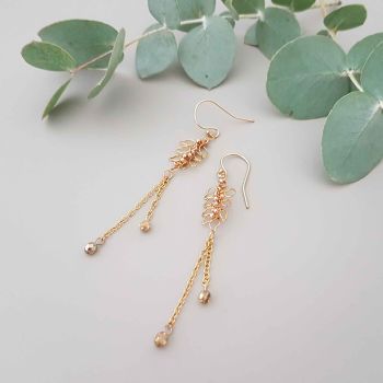 SALE Wire leaf drop earrings