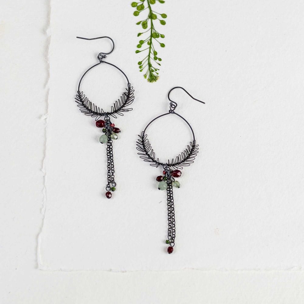 Statement Garland Frond Drop Earrings - More Colours