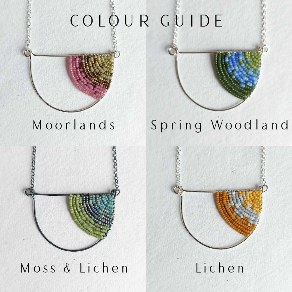 Large Geometric Semi Circle Necklace - More Colours