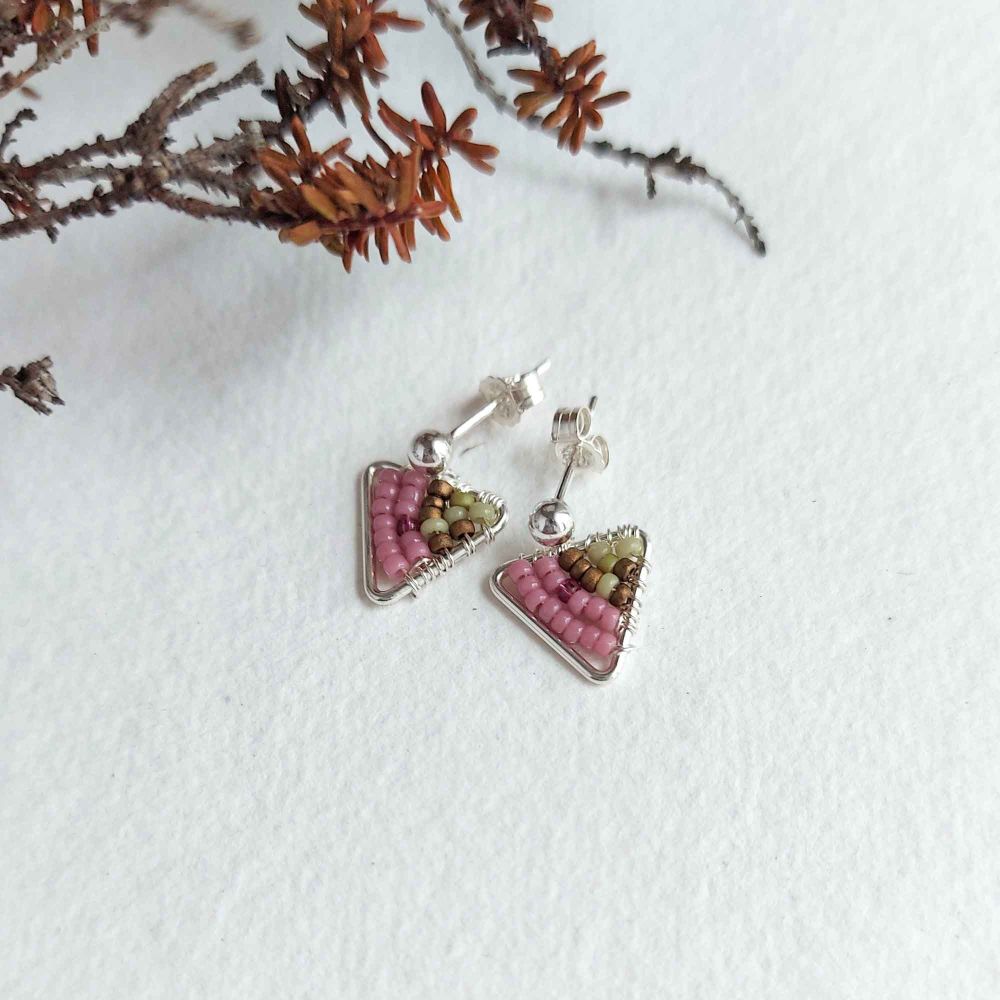 Mini Silver Triangle Earrings - More Colours
