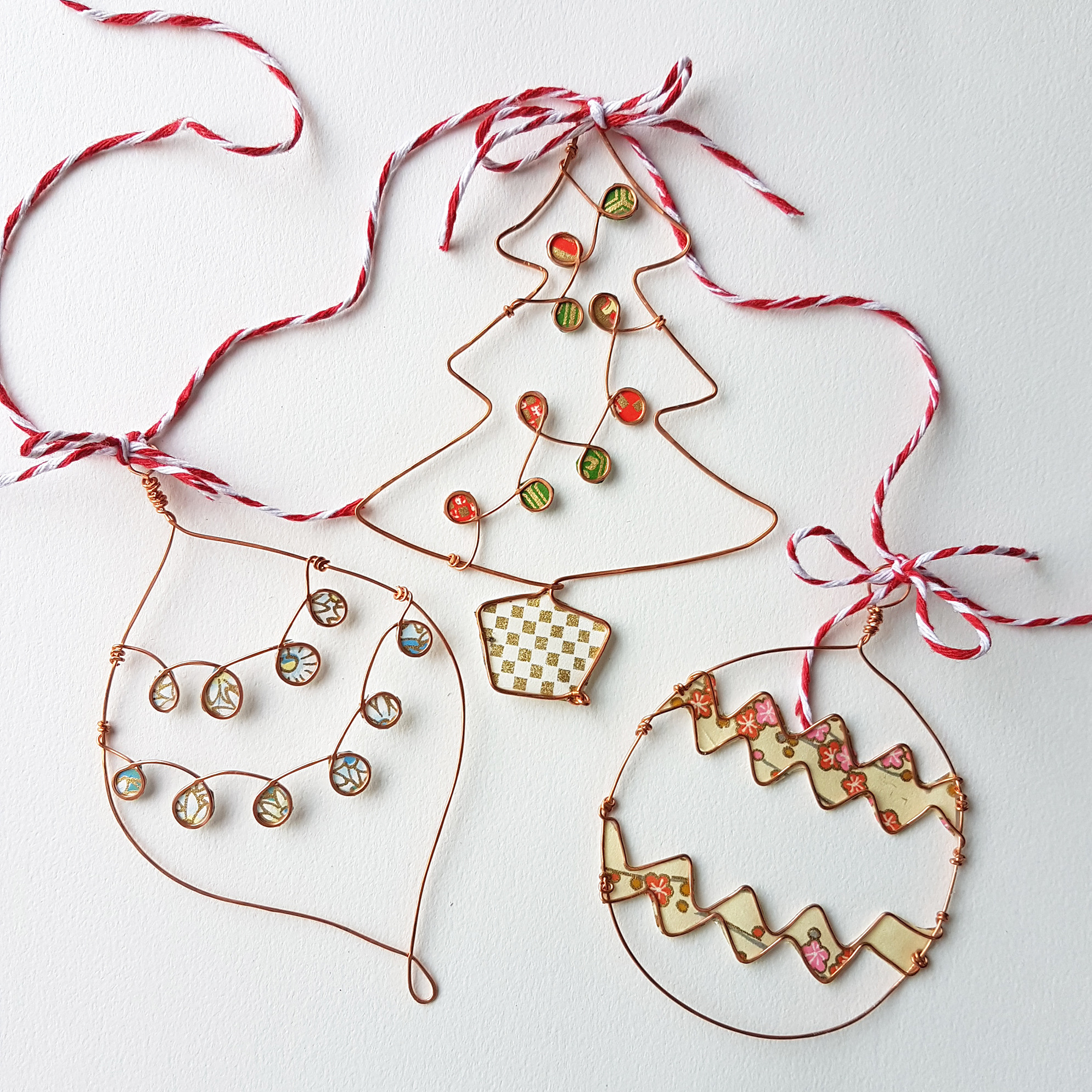 copper wire and paper decorations Judith Brown