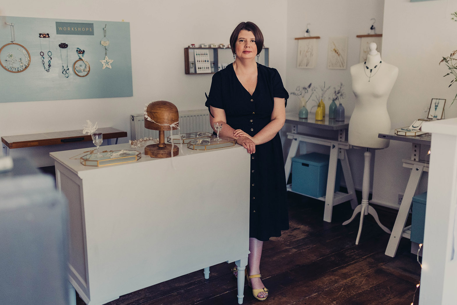 Judith Brown in her studio in Staffordshire