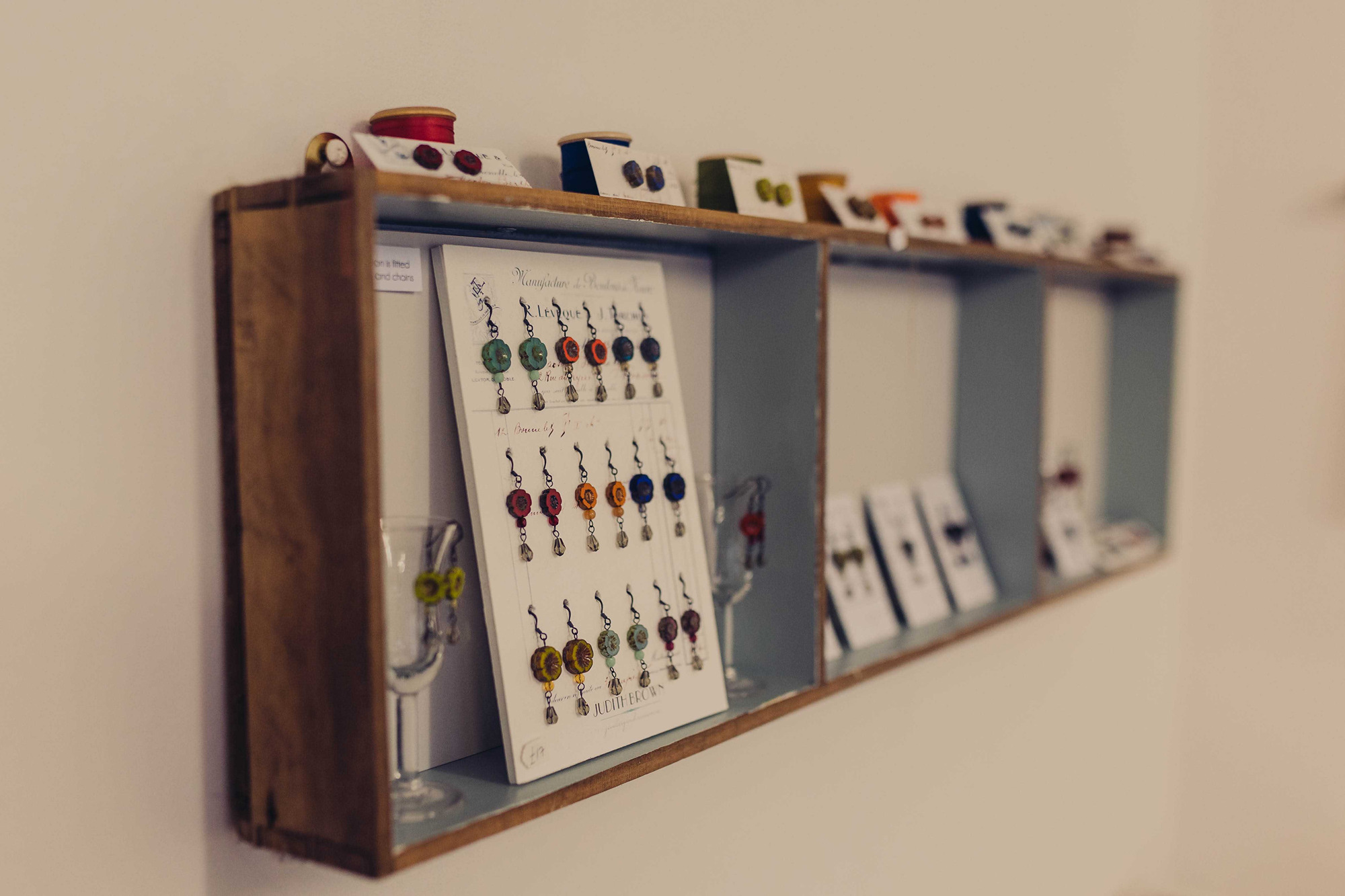 Bohemia jewellery display in Judith's studio in Staffordshire