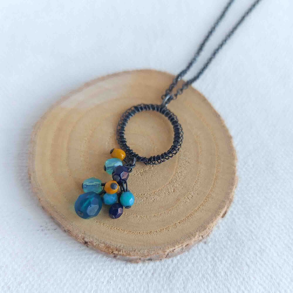 SALE - Sample circle and cluster pendant