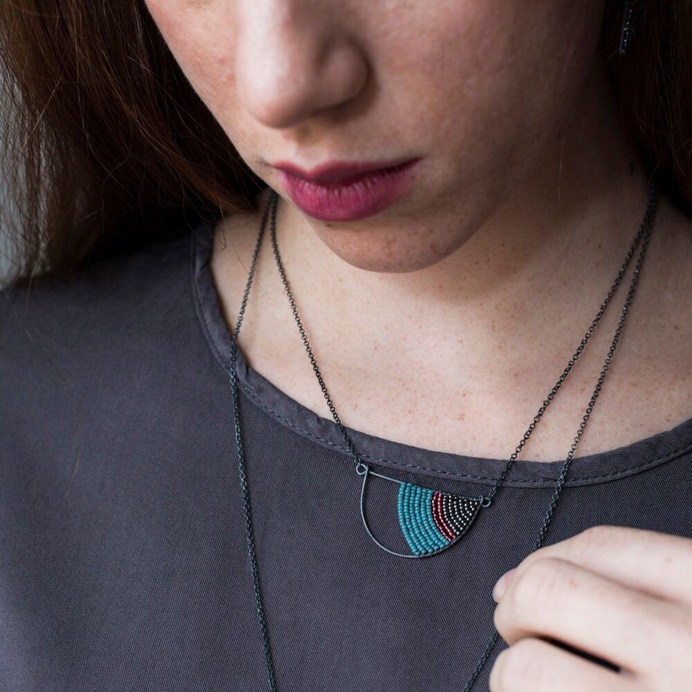 SALE - sample colour geometric necklace