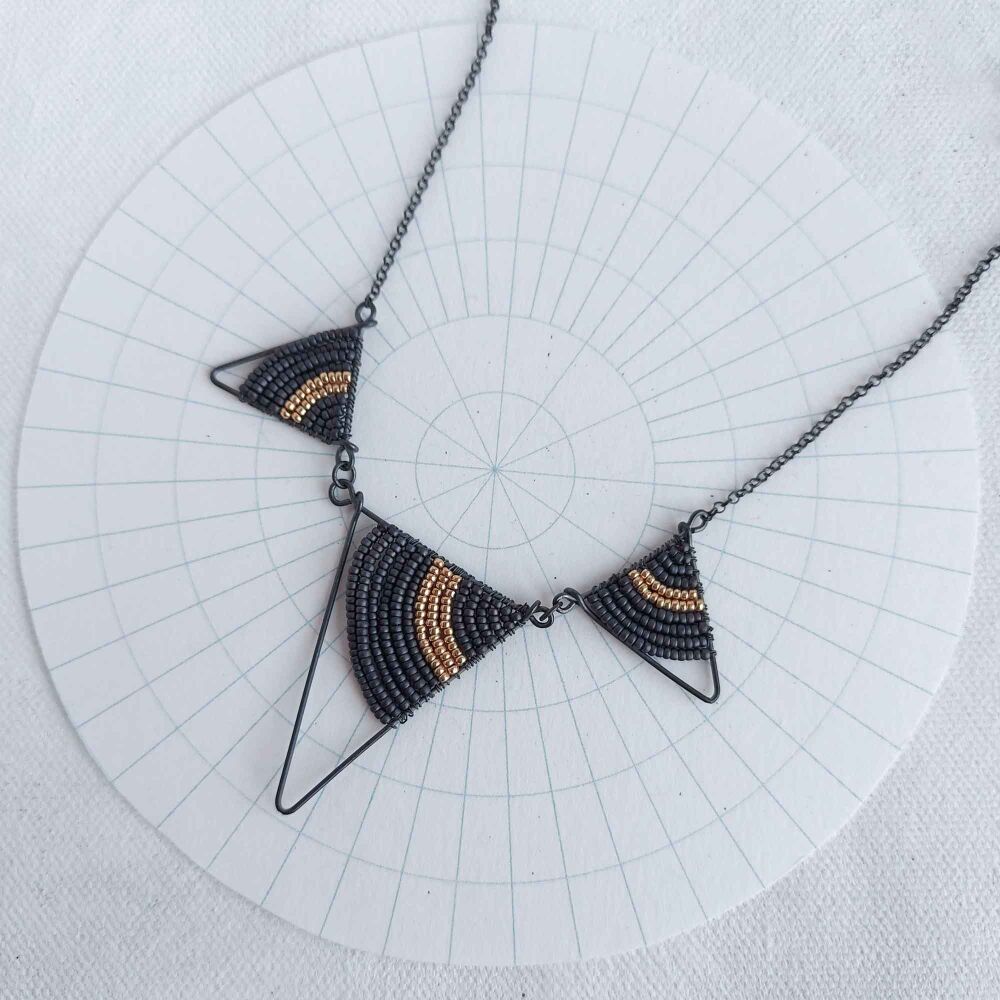 SALE Three triangle necklace