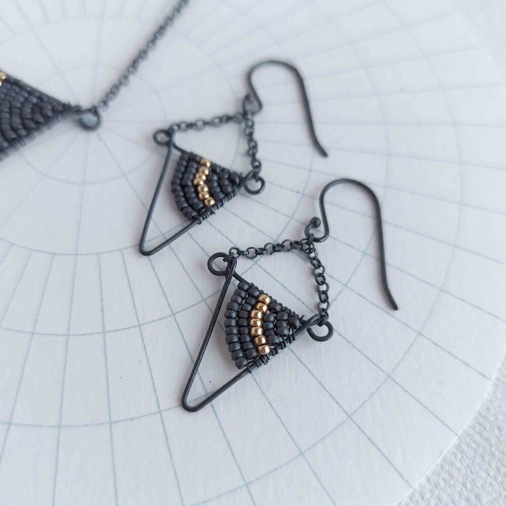 SALE - Triangle chandelier earrings