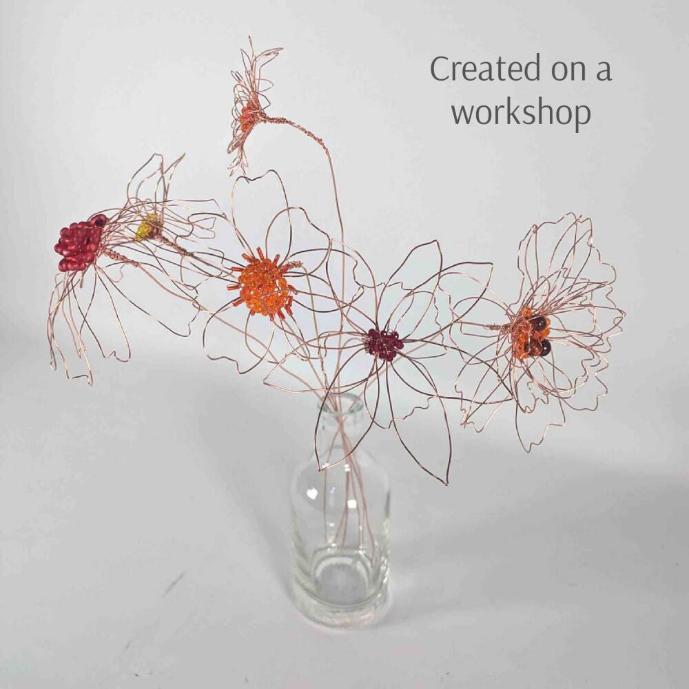 Melbourne, Derbyshire. Embellished wire flowers 20th June 2026