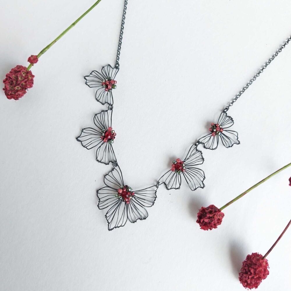 Petal Five Flower Necklace - More Colours