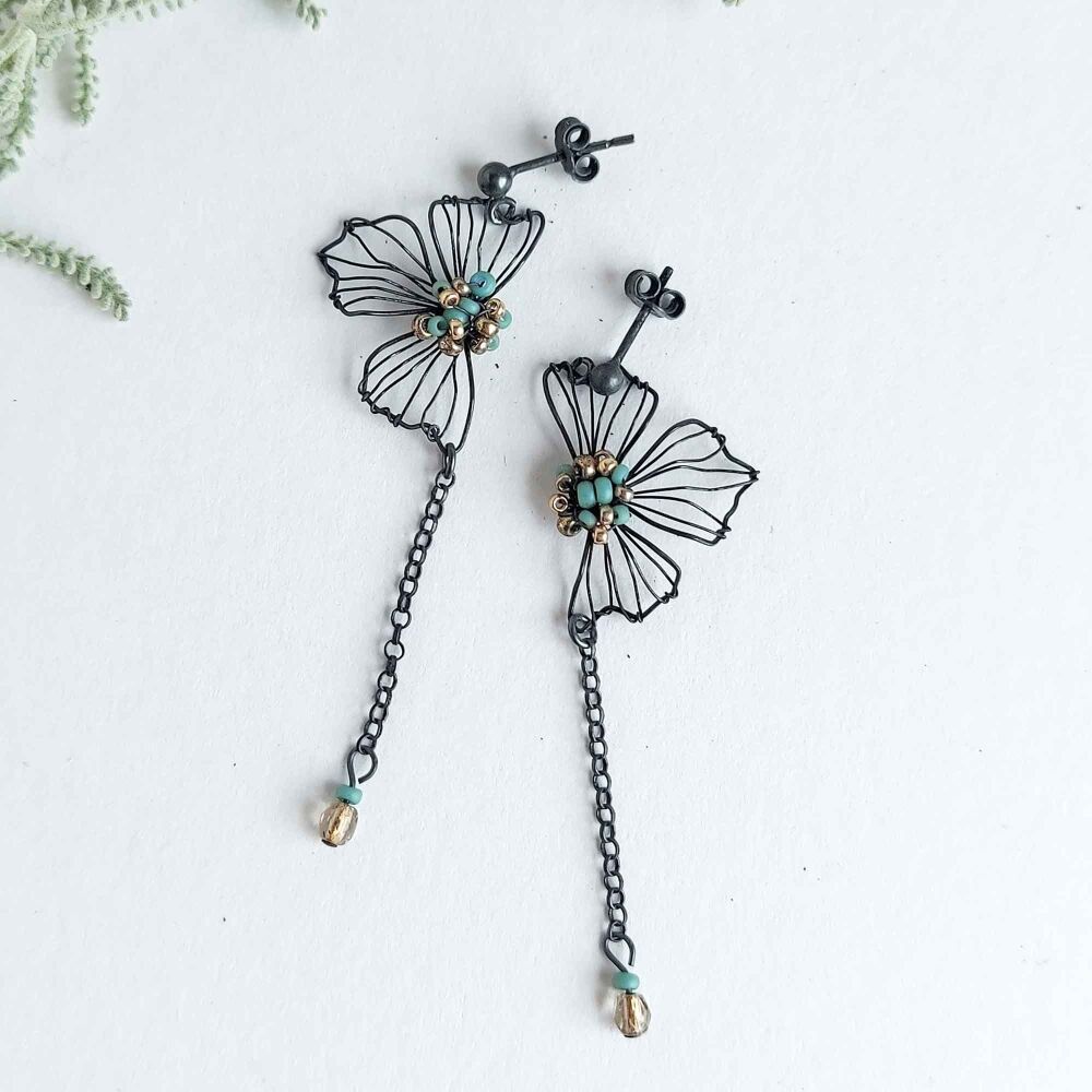 Petal Flower Drop Earrings - More Colours