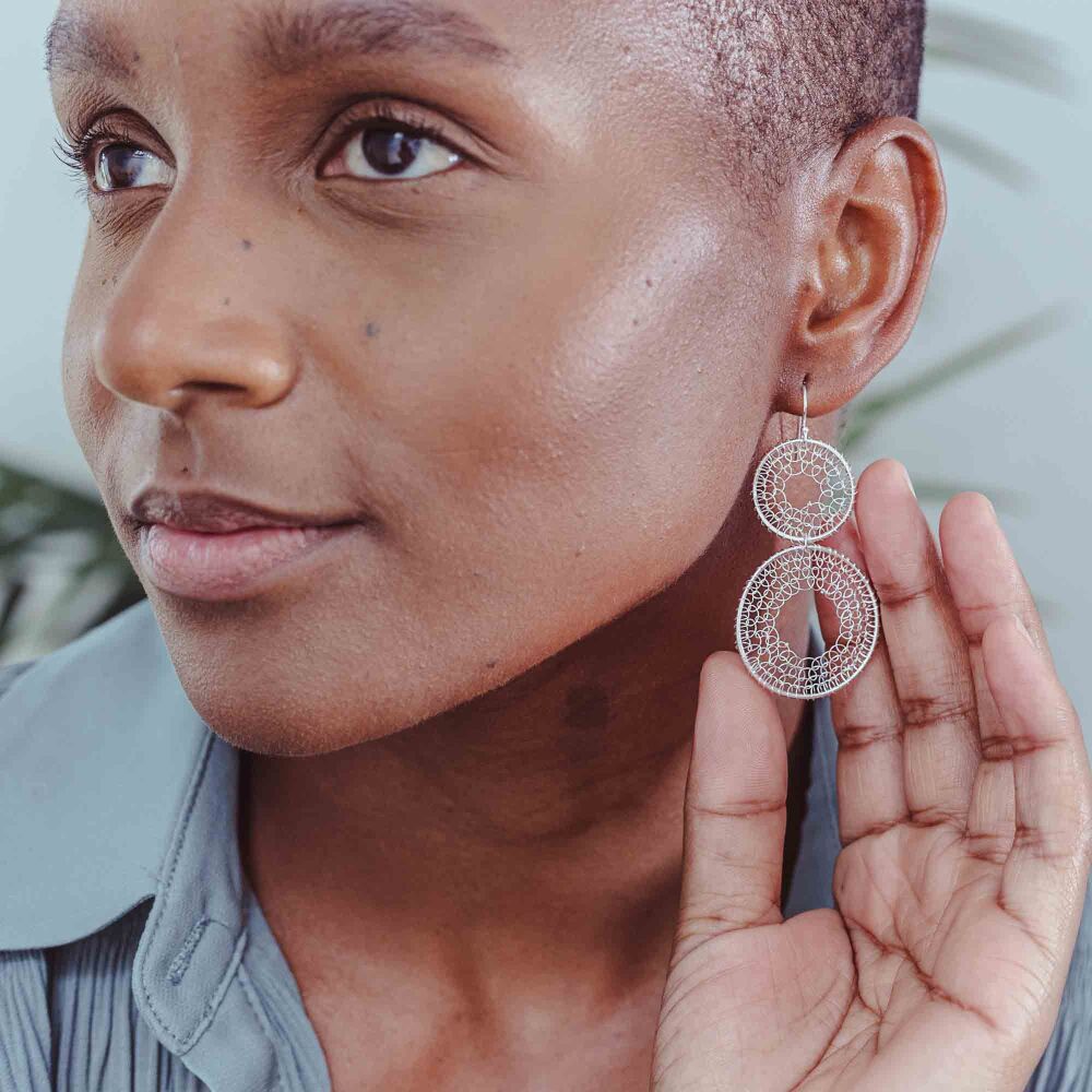 Silver Statement Drop Earrings