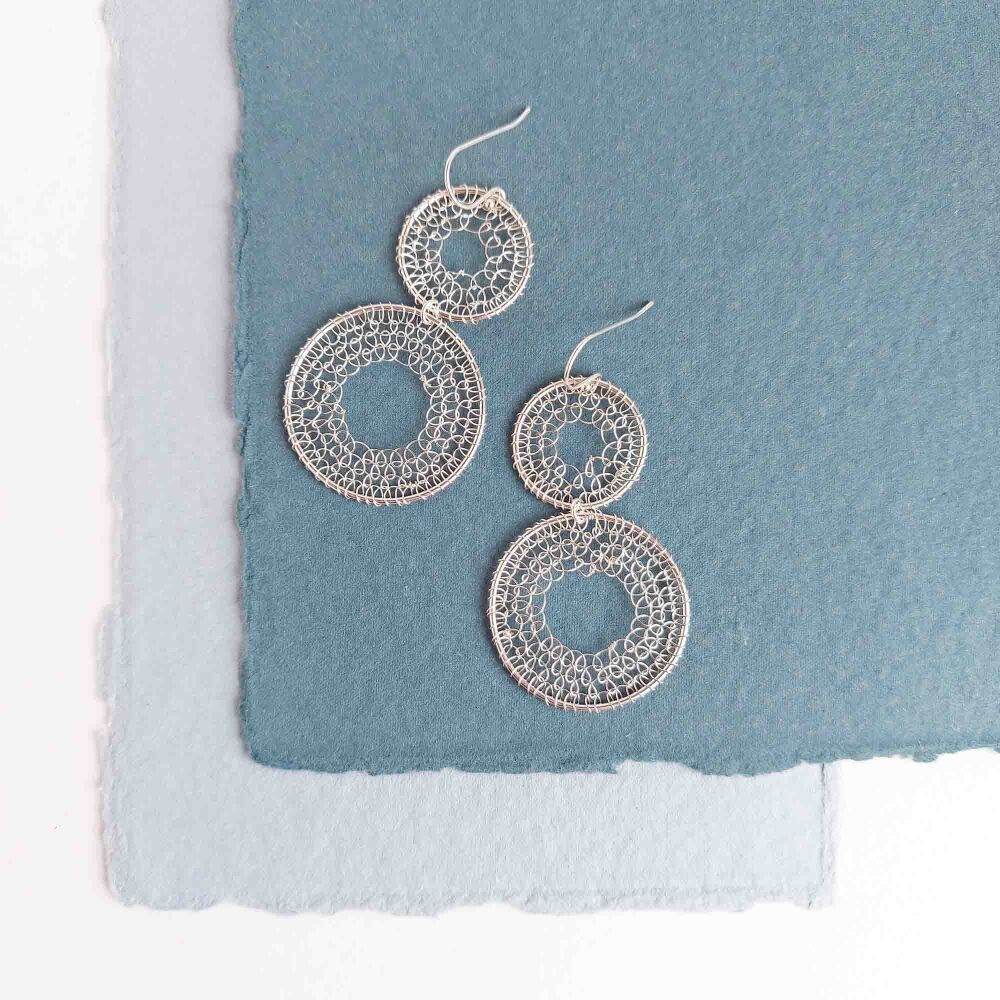 Silver Statement Drop Earrings