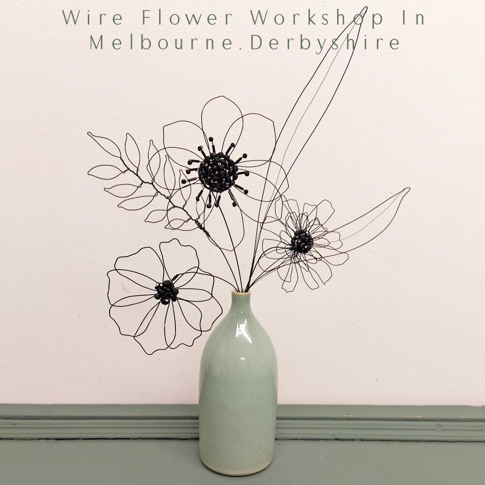 Melbourne, Derbyshire. Embellished wire flowers 20th June 2026