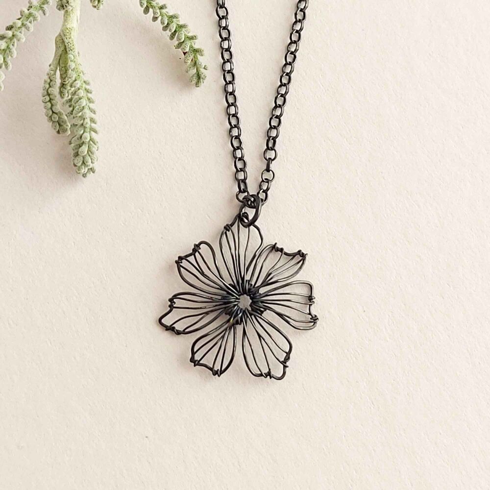 Small Silver Flower Pendant - More Colours