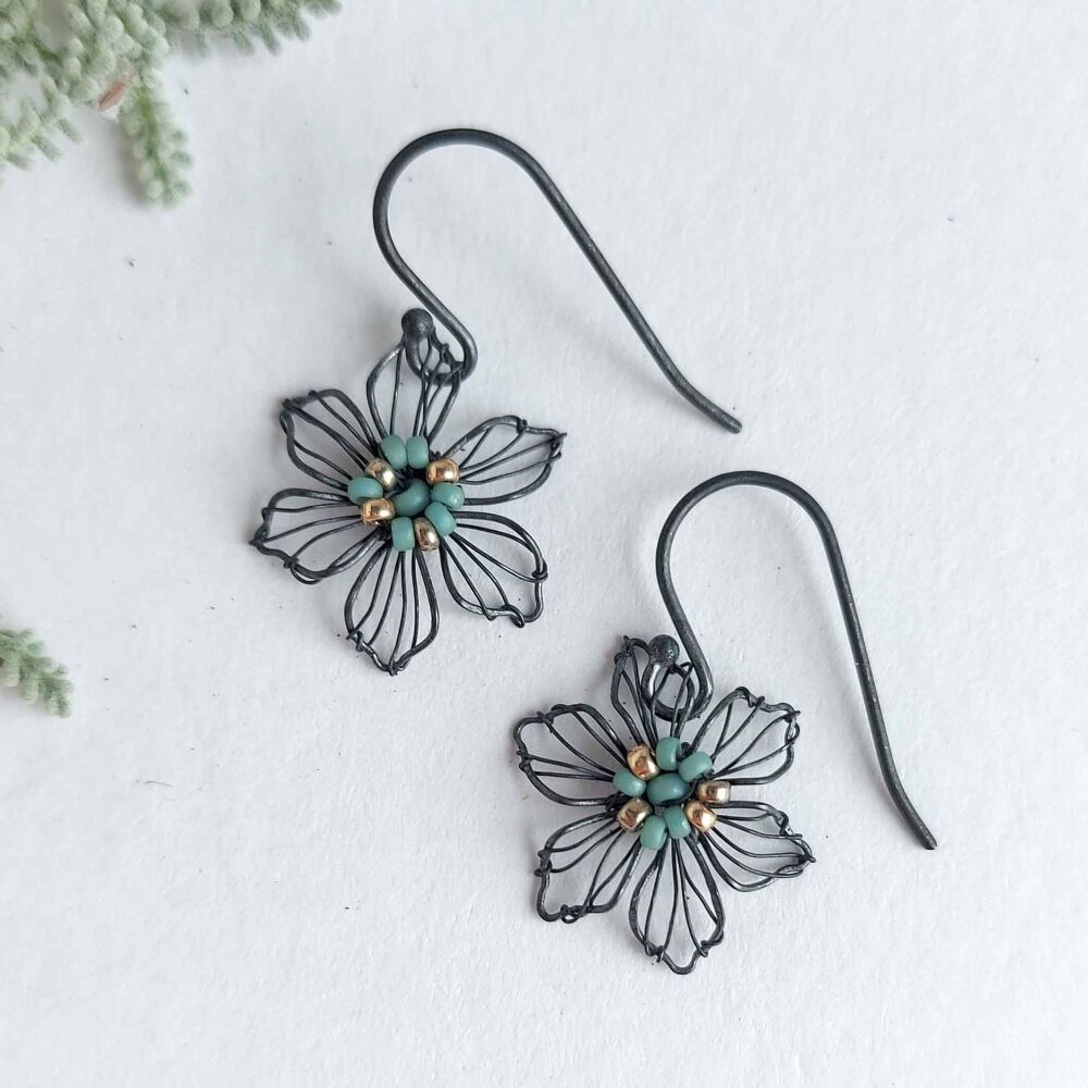 Small Beaded Flower Earrings - More Colours