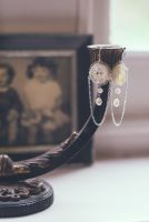 Large Vintage Button Chandelier Earrings